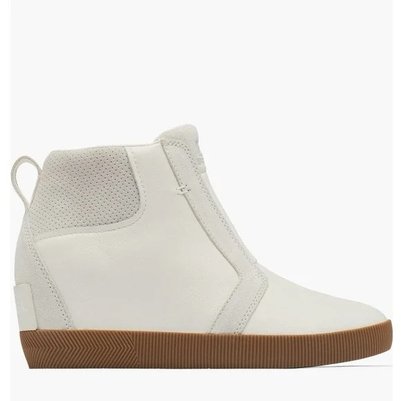 Sorel Out N About Wedge Leather Bootie, Ankle Boots White/Sea Salt, Size 8.5 NWT - Picture 3 of 16